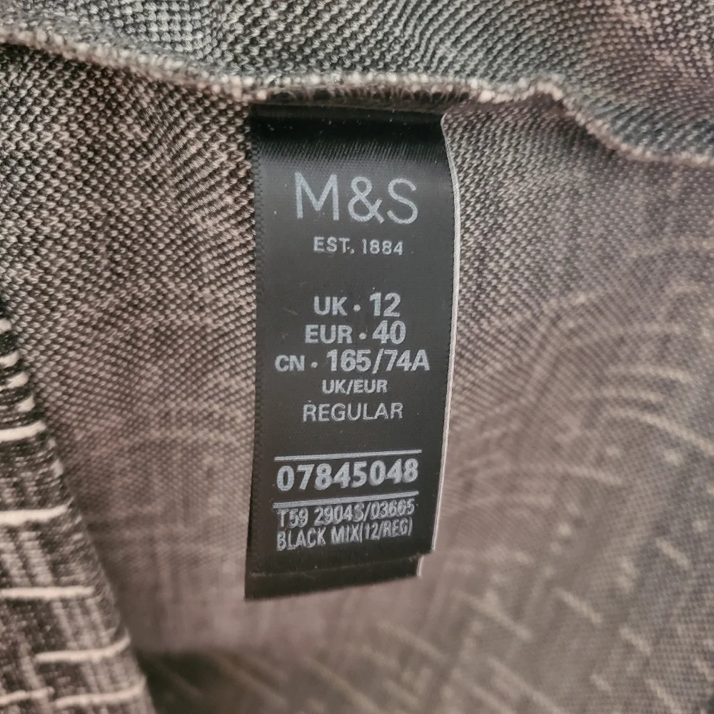 M&S Collection A Line Stripes Gray Pencil skirt Size 10